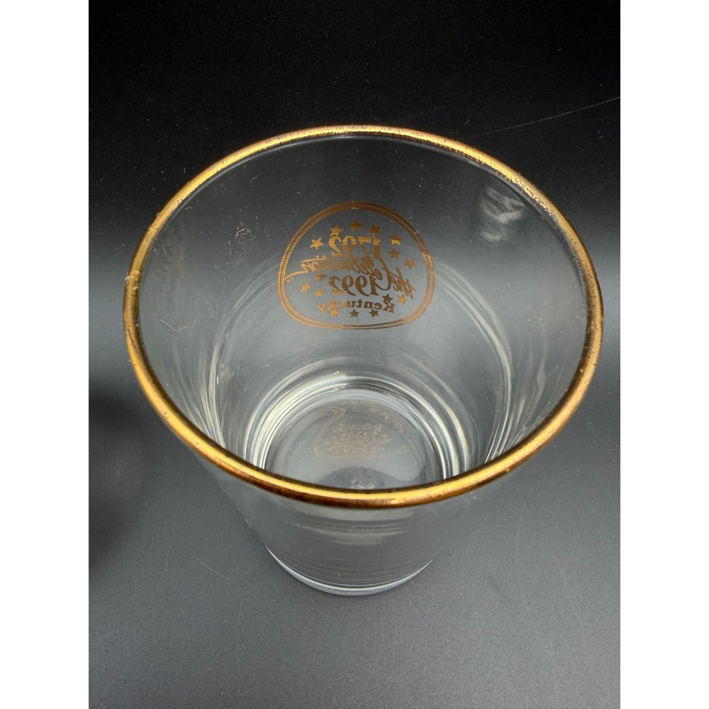 Vintage 1792-1992 Kentucky Celebration Bicentennial Gold Rim Rocks Glasses Set 2 - Picture 5 of 8